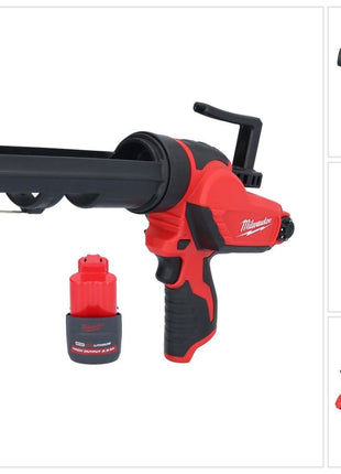 Pistolet à cartouche avec batterie Milwaukee M12 PCG/310-251 12 V 310 ml + 1x batterie 2,5 Ah - sans chargeur