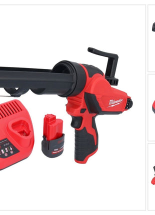 Pistolet à cartouche à batterie Milwaukee M12 PCG/310-251 12 V 310 ml + 1x batterie 2,5 Ah + chargeur