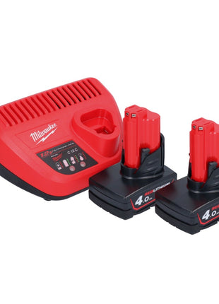 Pistola de cartuchos a batería Milwaukee M12 PCG/310-402 12 V 310 ml + 2x baterías 4,0 Ah + cargador