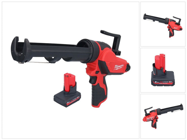 Milwaukee M12 PCG/310-501 Pistola per cartucce a batteria 12 V 310 ml + 1x batteria 5,0 Ah - senza caricabatteria