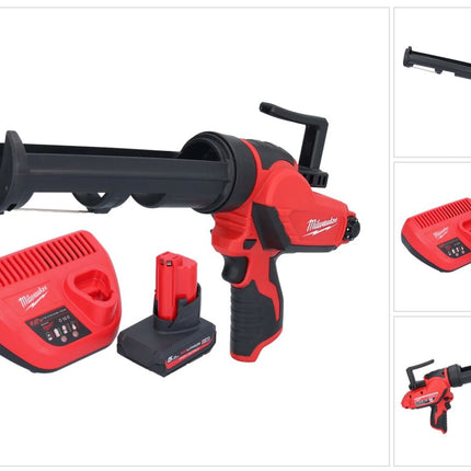 Pressa per cartucce a batteria Milwaukee M12 PCG/310-501 12 V 310 ml + 1x batteria 5,0 Ah + caricabatteria
