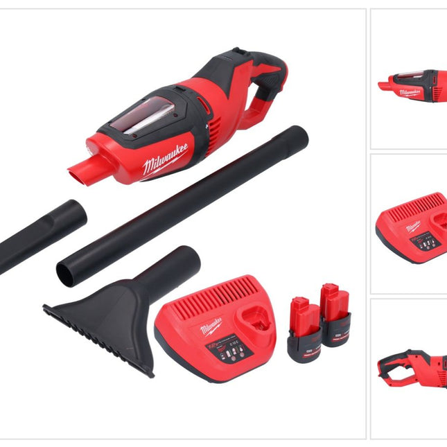 Milwaukee M12 HV-252 Akku Staubsauger 12 V + 2x Akku 2,5 Ah + Ladegerät