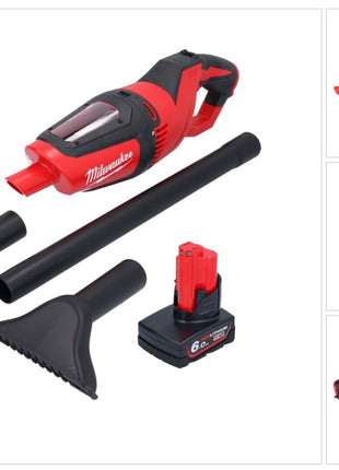 Aspirateur sans fil Milwaukee M12 HV-601 12 V + 1x batterie 6,0 Ah - sans chargeur