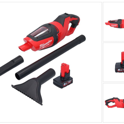Milwaukee M12 HV-601 Akku Staubsauger 12 V + 1x Akku 6,0 Ah + Ladegerät