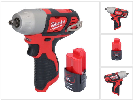 Llave de impacto inalámbrica Milwaukee M12 BIW38-201 12 V 135 Nm 3/8˝ + 1x batería 2,0 Ah - sin cargador