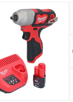 Milwaukee M12 BIW38-201 akumulatorowy klucz udarowy 12 V 135 Nm 3/8˝ + 1x akumulator 2,0 Ah + ładowarka