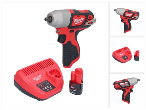 Milwaukee M12 BIW38-201 akumulatorowy klucz udarowy 12 V 135 Nm 3/8˝ + 1x akumulator 2,0 Ah + ładowarka