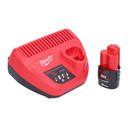 Milwaukee M12 BIW38-201 avvitatore a impulsi a batteria 12 V 135 Nm 3/8" + 1x batteria ricaricabile 2,0 Ah + caricatore