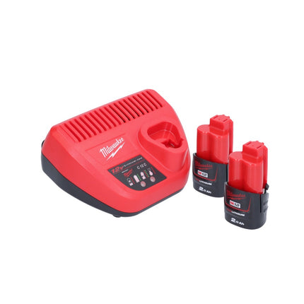 Avvitatore a impulsi a batteria Milwaukee M12 BIW38-202 12 V 135 Nm 3/8" + 2x batteria ricaricabile 2,0 Ah + caricabatterie