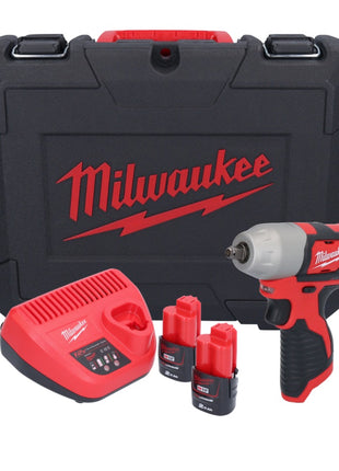 Llave de impacto inalámbrica Milwaukee M12 BIW38-202C 12 V 135 Nm 3/8˝ (4933443899) + 2x batería 2,0 Ah + cargador + estuche