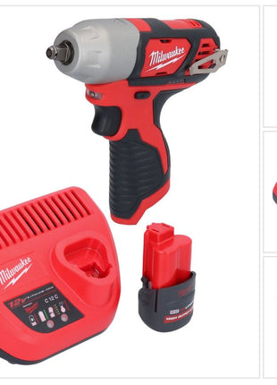 Milwaukee M12 BIW38-251 Akumulatorowy klucz udarowy 12 V 135 Nm 3/8˝ + 1x akumulator 2,5 Ah + ładowarka