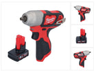 Milwaukee M12 BIW38-401 Clé à choc sans fil 12 V 135 Nm 3/8 + 1x batterie 4,0 Ah - sans chargeur