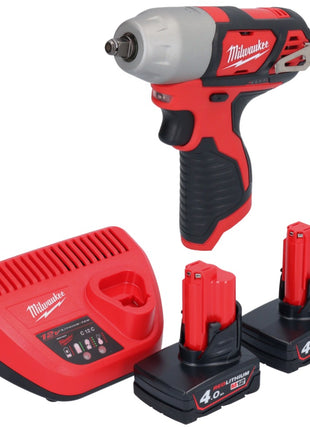 Milwaukee M12 BIW38-402 Clé à choc sans fil 12 V 135 Nm 3/8 + 2x batterie 4,0 Ah + chargeur