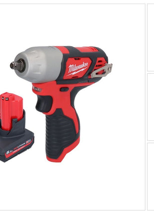 Milwaukee M12 BIW38-501 Akku Schlagschrauber 12 V 135 Nm 3/8˝ + 1x Akku 5,0 Ah - ohne Ladegerät