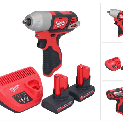 Avvitatore a impulsi a batteria Milwaukee M12 BIW38-502 12 V 135 Nm 3/8" + 2x batteria ricaricabile 5,0 Ah + caricabatterie