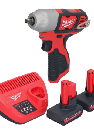 Milwaukee M12 BIW38-502 Akumulatorowy klucz udarowy 12 V 135 Nm 3/8˝ + 2x akumulator 5,0 Ah + ładowarka