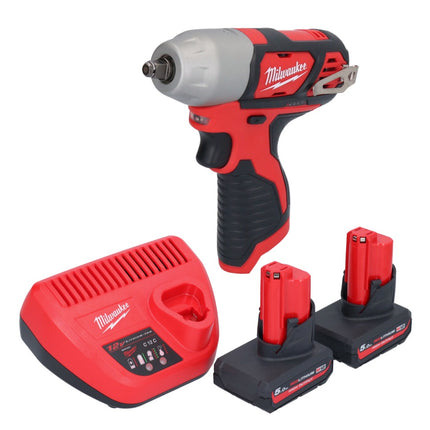 Avvitatore a impulsi a batteria Milwaukee M12 BIW38-502 12 V 135 Nm 3/8" + 2x batteria ricaricabile 5,0 Ah + caricabatterie