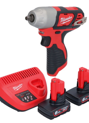 Milwaukee M12 BIW38-602 Clé à choc sans fil 12 V 135 Nm 3/8 + 2x batterie 6,0 Ah + chargeur