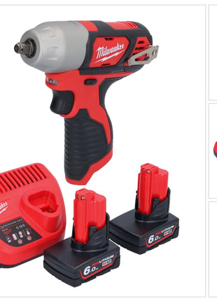 Milwaukee M12 BIW38-602 Akumulatorowy klucz udarowy 12 V 135 Nm 3/8˝ + 2x akumulator 6,0 Ah + ładowarka