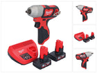 Milwaukee M12 BIW38-602 Clé à choc sans fil 12 V 135 Nm 3/8 + 2x batterie 6,0 Ah + chargeur