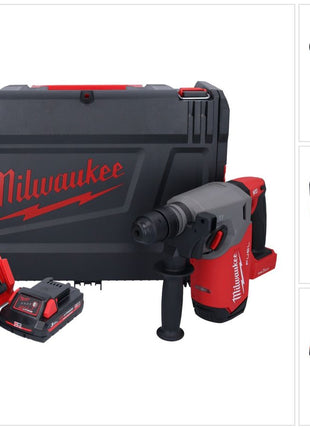 Milwaukee M18 ONEFHX-301X Akku Kombihammer 18 V 2,5 J SDS-Plus Brushless + 1x Akku 3,0 Ah + Ladegerät + HD-Box