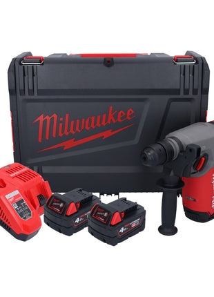 Martillo combinado a batería Milwaukee M18 ONEFHX-402X 18 V 2,5 J SDS-Plus sin escobillas + 2x batería 4,0 Ah + cargador + caja HD