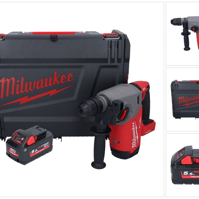 Milwaukee M18 ONEFHX-551X Martello combinato a batteria 18 V 2,5 J SDS-Plus Brushless + 1x batteria ricaricabile 5,5 Ah + scatola HD - senza caricabatterie