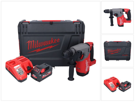 Martillo combinado a batería Milwaukee M18 ONEFHX-551X 18 V 2,5 J SDS-Plus sin escobillas + 1x batería 5,5 Ah + cargador + caja HD