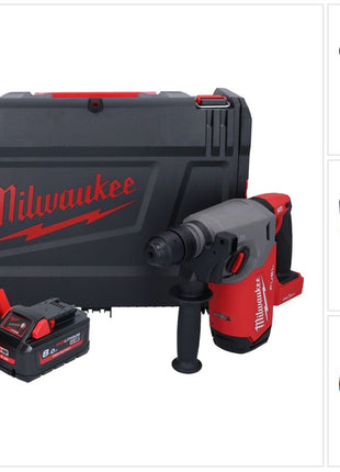 Milwaukee M18 ONEFHX-801X Akku Kombihammer 18 V 2,5 J SDS-Plus Brushless + 1x Akku 8,0 Ah + Ladegerät + HD-Box