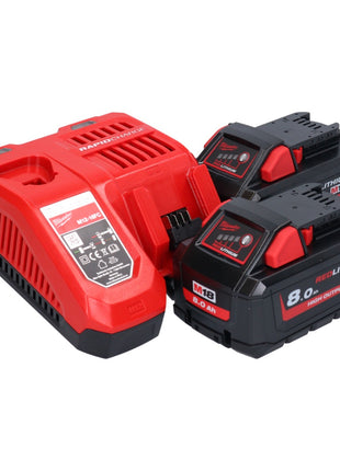 Martillo combinado a batería Milwaukee M18 ONEFHX-802X 18 V 2,5 J SDS-Plus sin escobillas + 2x batería 8,0 Ah + cargador + caja HD