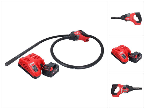 Vibrateur à béton sur batterie Milwaukee M18 FCVN24-501 18 V 2,4 m sans balais + 1x batterie 5,0 Ah + chargeur