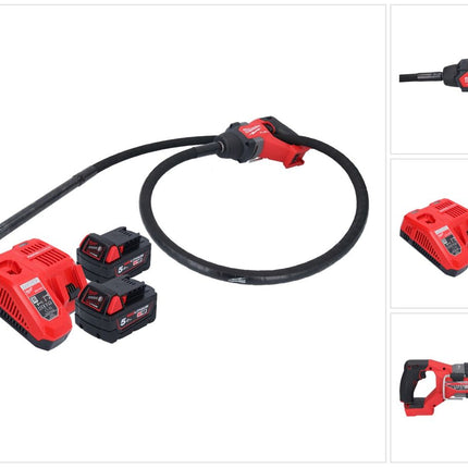 Milwaukee M18 FCVN24-502 Akku Betonrüttler 18 V 2,4 m Brushless + 2x Akku 5,0 Ah + Ladegerät