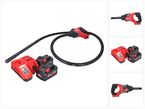 Milwaukee M18 FCVN24-552 Akku Betonrüttler 18 V 2,4 m Brushless + 2x Akku 5,5 Ah + Ladegerät