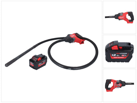 Milwaukee M18 FCVN24-121 Akku Betonrüttler 18 V 2,4 m Brushless + 1x Akku 12,0 Ah - ohne Ladegerät