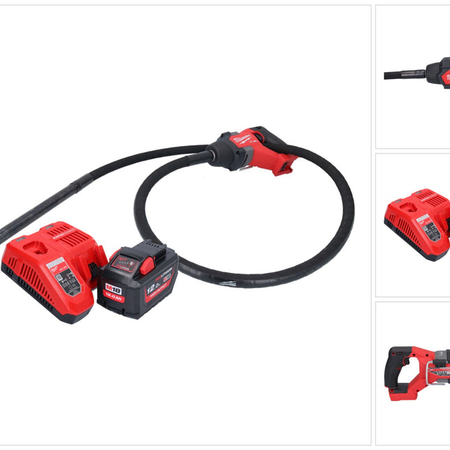 Milwaukee M18 FCVN24-121 Akku Betonrüttler 18 V 2,4 m Brushless + 1x Akku 12,0 Ah + Ladegerät