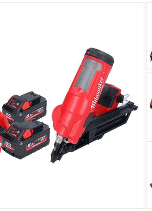 Milwaukee M18 FFN-552 gwoździarka akumulatorowa 18 V 50 - 90 mm bezszczotkowa + 2x akumulator 5,5 Ah + ładowarka