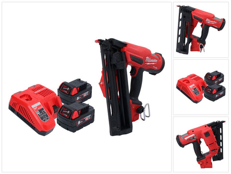 Milwaukee M18 FN16GA-502 cloueur sans fil 18 V 32 - 64 mm Brushless + 2x batterie 5,0 Ah + kit chargeur