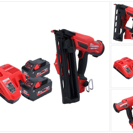 Milwaukee M18 FN16GA-552 Chiodatrice a batteria 18 V 32 - 64 mm brushless + 2x batteria 5,5 Ah + caricabatterie