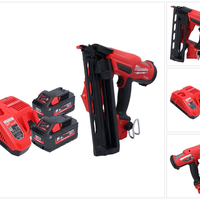 Milwaukee M18 FN16GA-552 Chiodatrice a batteria 18 V 32 - 64 mm brushless + 2x batteria 5,5 Ah + caricabatterie