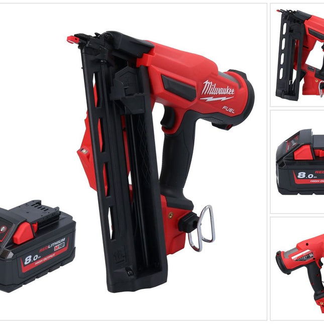 Milwaukee M18 FN16GA-801 Chiodatrice a batteria 18 V 32 - 64 mm brushless + 1x batteria 8,0 Ah - senza caricabatterie