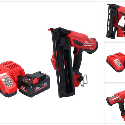 Milwaukee M18 FN16GA-801 Chiodatrice a batteria 18 V 32 - 64 mm brushless + 1x batteria 8,0 Ah + caricatore