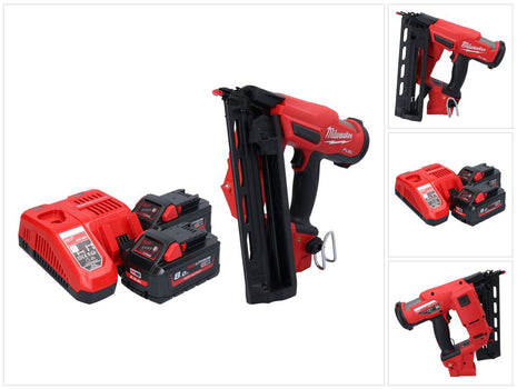 Milwaukee M18 FN16GA-802 Chiodatrice a batteria 18 V 32 - 64 mm brushless + 2x batteria 8,0 Ah + caricatore