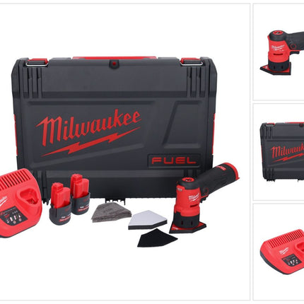 Milwaukee M12 FDSS-252X Akku Punktschleifer 12 V 88,8 x 63,5 mm Brushless + 2x Akku 2,5 Ah + Ladegerät + HD-Box