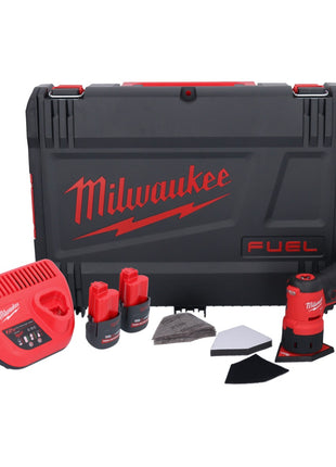 Amoladora puntual a batería Milwaukee M12 FDSS-252X 12 V 88,8 x 63,5 mm sin escobillas + 2x batería 2,5 Ah + cargador + caja HD