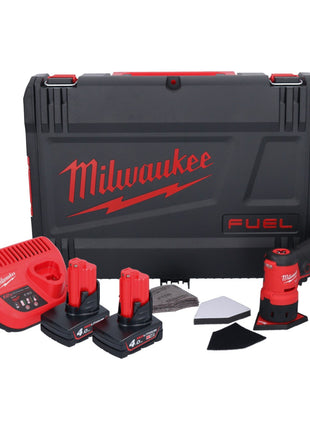 Amoladora puntual a batería Milwaukee M12 FDSS-402X 12 V 88,8 x 63,5 mm sin escobillas + 2x batería 4,0 Ah + cargador + caja HD