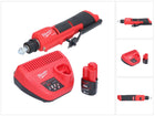 Milwaukee M12 FTB-201 Ponceuse à pneu sans fil 12 V 7/16'' Hex Brushless + 1x batterie 2,0 Ah + chargeur