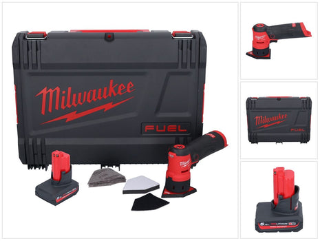 Milwaukee M12 FDSS-501X Akku Punktschleifer 12 V 88,8 x 63,5 mm Brushless + 1x Akku 5,0 Ah + HD-Box - ohne Ladegerät