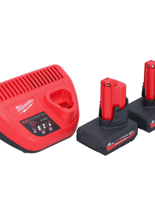 Milwaukee M12 FDSS-502X Akku Punktschleifer 12 V 88,8 x 63,5 mm Brushless + 2x Akku 5,0 Ah + Ladegerät + HD-Box