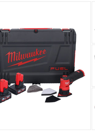 Meuleuse à pointes sur batterie Milwaukee M12 FDSS-602X 12 V 88,8 x 63,5 mm sans balais + 2x batterie 6,0 Ah + chargeur + boîtier HD