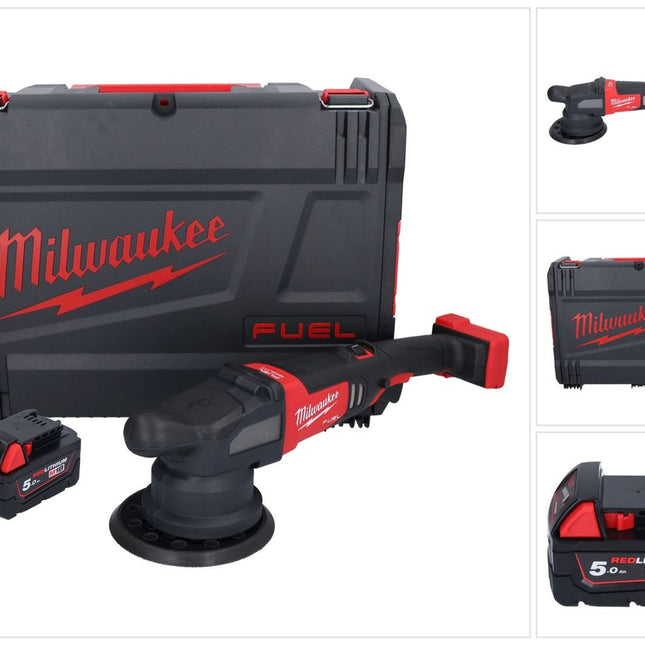 Milwaukee M18 FROP21-501X Akku Exzenter Polierer 18 V 150 mm Brushless + 1x Akku 5,0 Ah + HD-Box - ohne Ladegerät